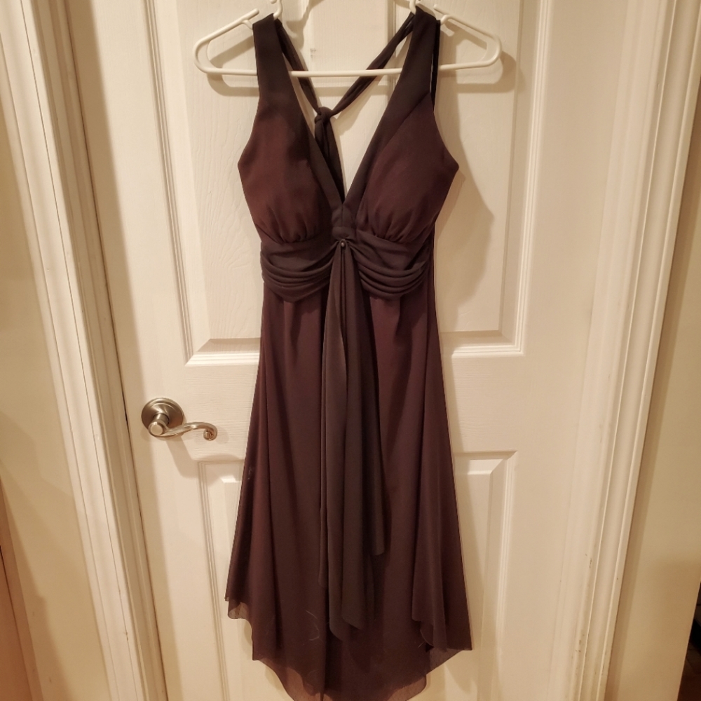 B Moss Brown Halter Stretch Dress